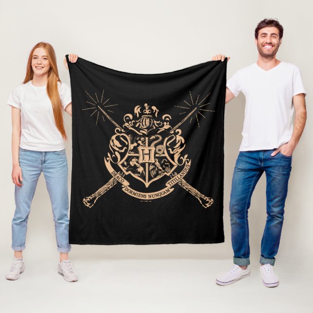Cobertor De Velo Harry Potter | Brasão de Varinhas Cruzadas de Hogw (In Situ)