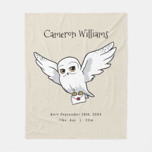 Cobertor De Velo Harry Potter   Hedwig Personalizada