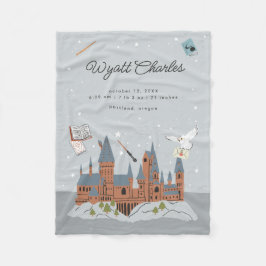 Cobertor De Velo Harry Potter Hogwarts Bebê Stats