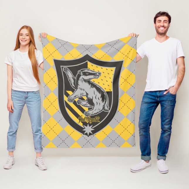 Cobertor De Velo Harry Potter | Hufflepuff House Pride Crest (In Situ)