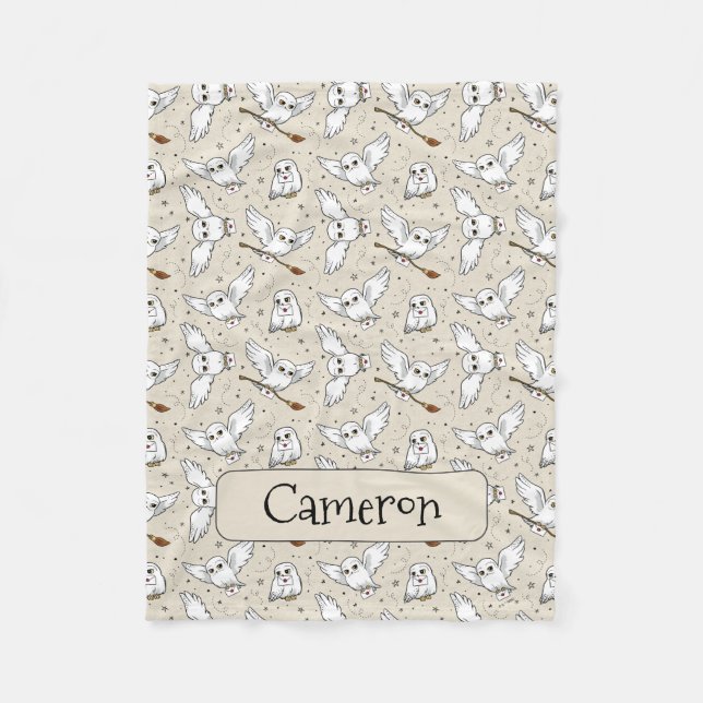 Cobertor De Velo Harry Potter | Padrão Hedwig - Chás de Bebê (Frente)