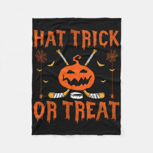 Cobertor De Velo Hat Trick Ou Doce Hóquei No Gelo Halloween Jogador