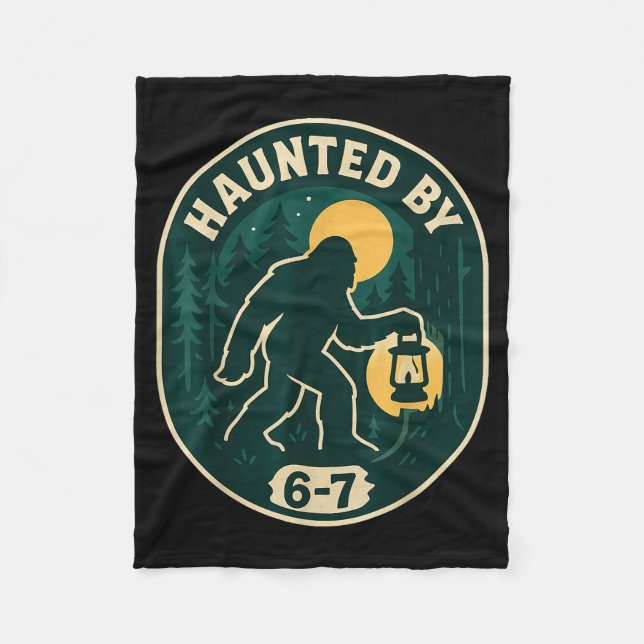 Cobertor De Velo Haunted By 6-7 Bigfoot Lantern Halloween Badge  (Frente)