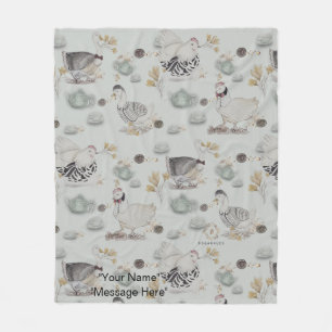 Cobertor De Velo Haute Couture Ducks & Chicken Fleece Blanket