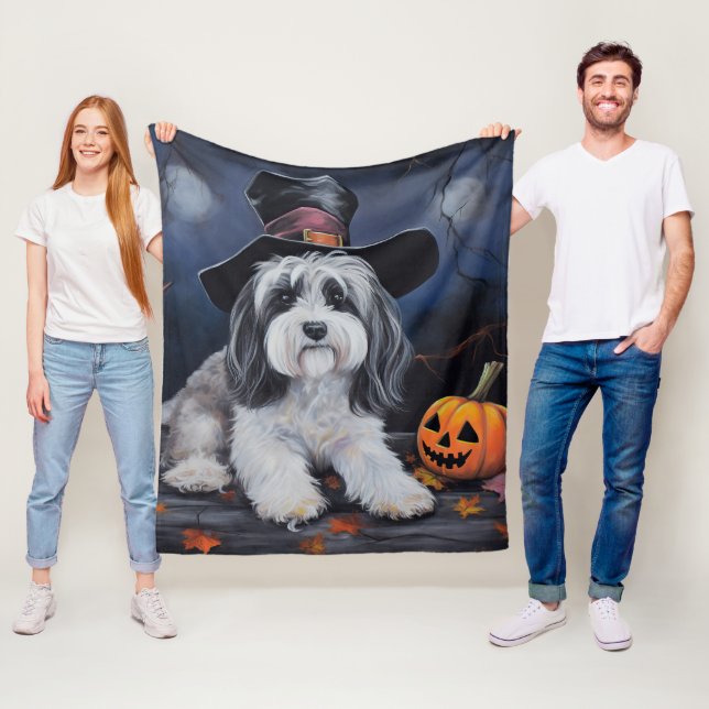 Cobertor De Velo Havanese Pumpkins Halloween Scary (In Situ)