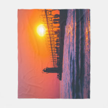 Haven do Sul, MI Lighthouse Fleece Blanket