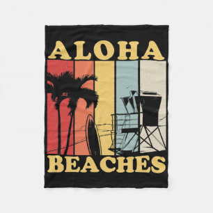 Cobertor De Velo Hawaiian Retro anos 80 Style Aloha Beaches Surf Va