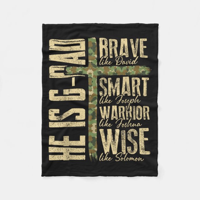 Cobertor De Velo He Is G-dad Camo Religious Father's Day Christian  (Frente)