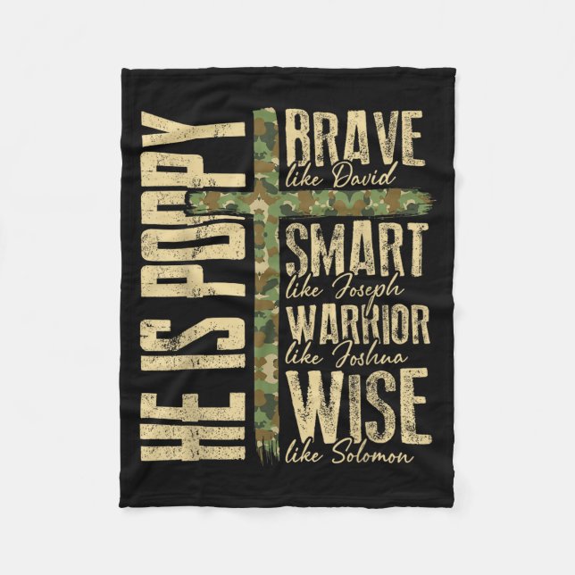 Cobertor De Velo He Is Ppy Camo Religious Father's Day Christian Da (Frente)