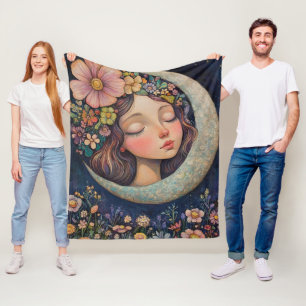 Cobertor De Velo Headdress Floral & Crescent Moon