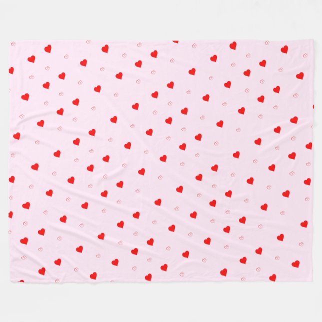 Cobertor De Velo Heart Fleece Blanket (Frente (Horizontal))
