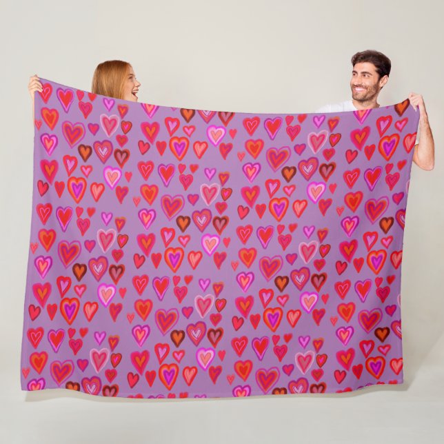 Cobertor De Velo Heart Fleece Blanket (In Situ)
