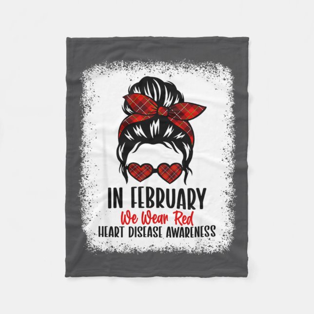 Cobertor De Velo Heart Health Heart Disease Awareness Heartbeat Chd (Frente)