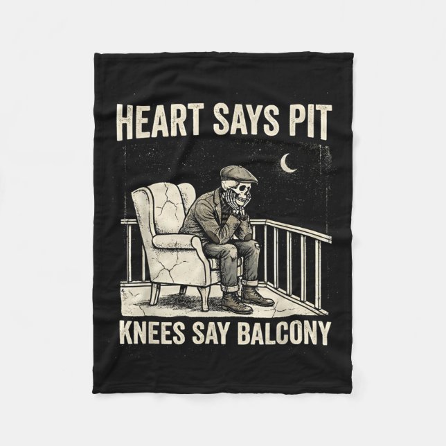 Cobertor De Velo Heart Says T Knees Say Balcony Funny Old Men Music (Frente)