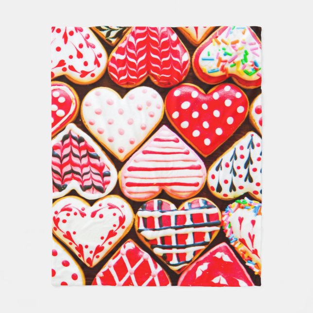Cobertor De Velo Heart shaped cookies icing for Valentine's day del (Frente)