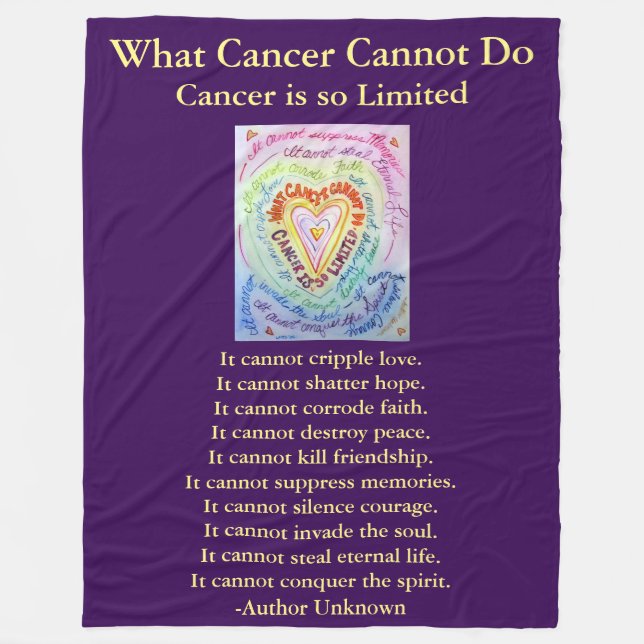 Cobertor De Velo Heart What Cancer Cannot Do Custom Chemo Blanket (Frente)