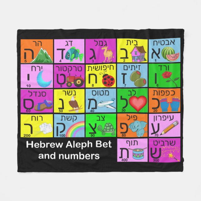 Cobertor De Velo Hebraico Alephbet (Frente (Horizontal))