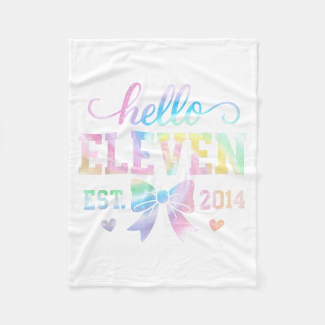 Cobertor De Velo Hello Eleven Est 2014 Coquette Bow 11th Birthday G (Frente)