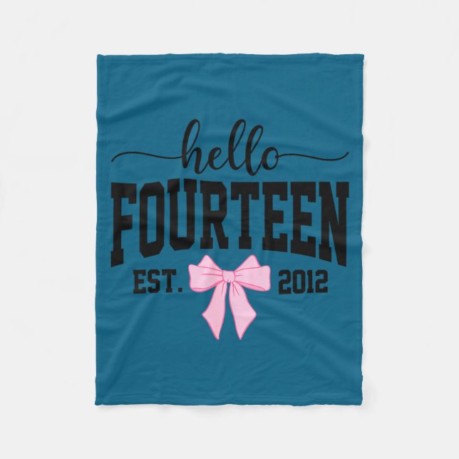Cobertor De Velo Hello Fourteen Est 2012 Coquette Bow 14th Birthday (Frente)