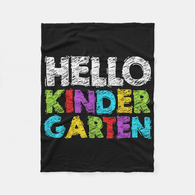 Cobertor De Velo Hello Kindergarten Funny Back To School Student &a (Frente)