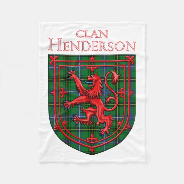 Cobertor De Velo Henderson Tartan Scottish Plaid Lion Rampant (Frente)