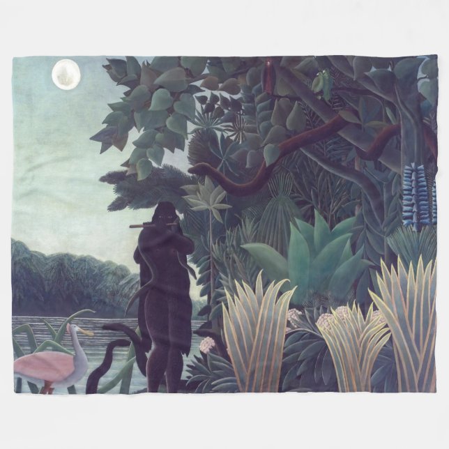 Cobertor De Velo Henri Rousseau - A Cobra Charmer (Frente (Horizontal))