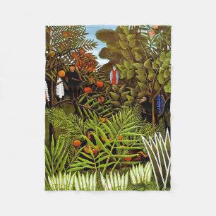Cobertor De Velo Henri Rousseau - arte exótica da selva da paisage