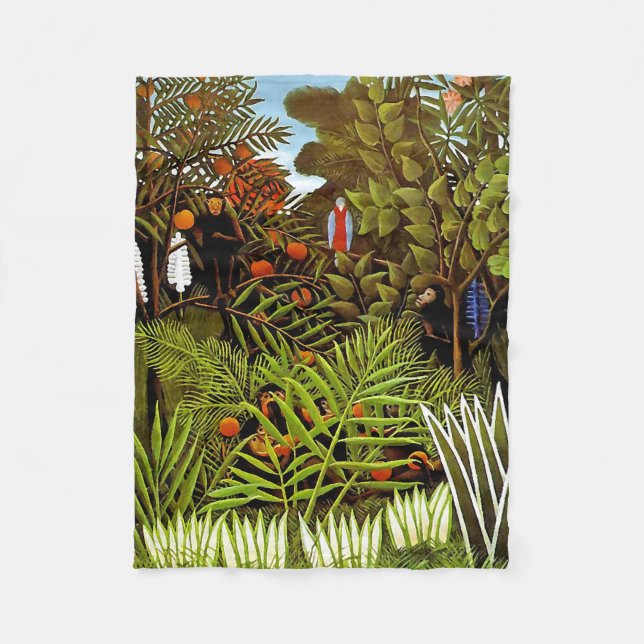 Cobertor De Velo Henri Rousseau - Paisagem Exótica Arte Selva (Frente)