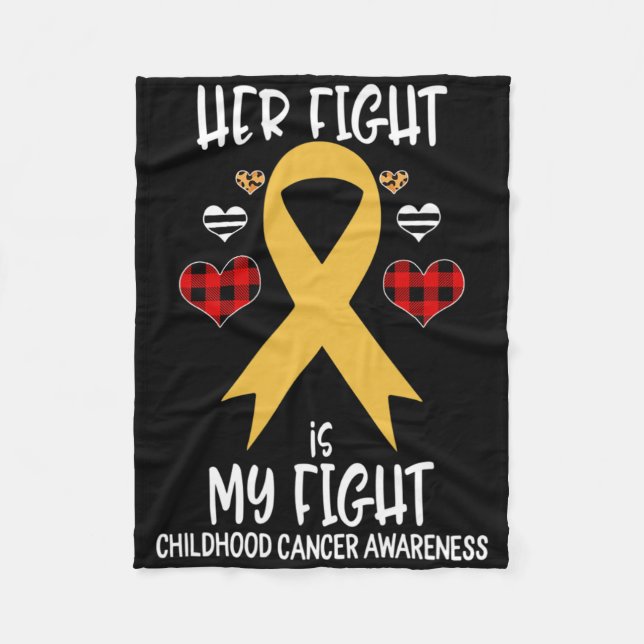 Cobertor De Velo Her Fight Is My Fight Childhood Cancer Awareness B (Frente)