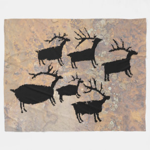 Cobertor De Velo Herd of Elk Petrogliph
