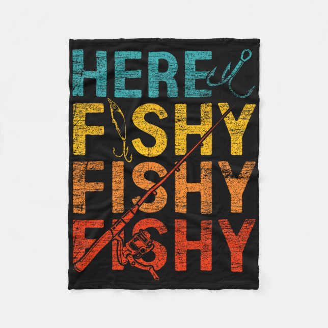 Cobertor De Velo Here Fishy Fishy Fishy  (Frente)