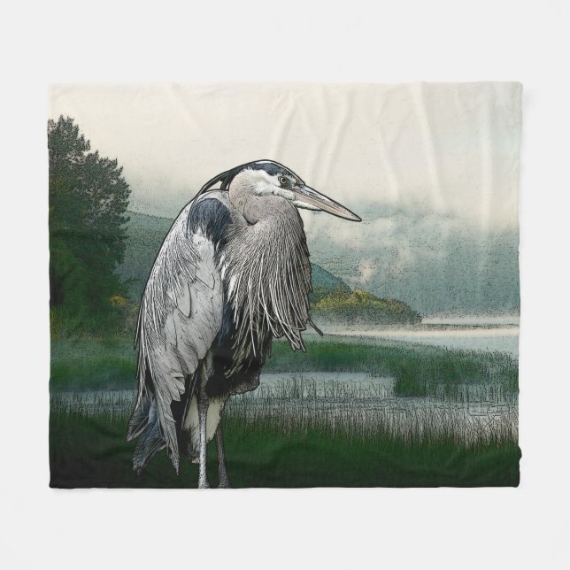 Cobertor De Velo Heron Lake Drawing (Frente (Horizontal))