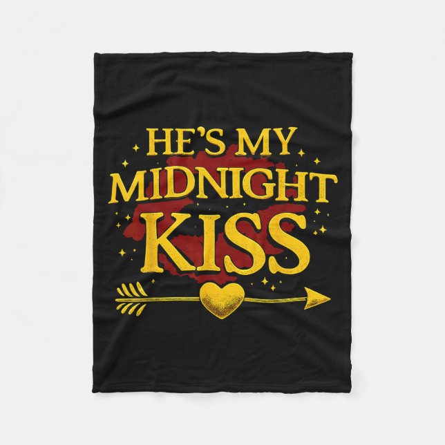 Cobertor De Velo He's My Midnight Kiss Matching Couples Valentine’s (Frente)