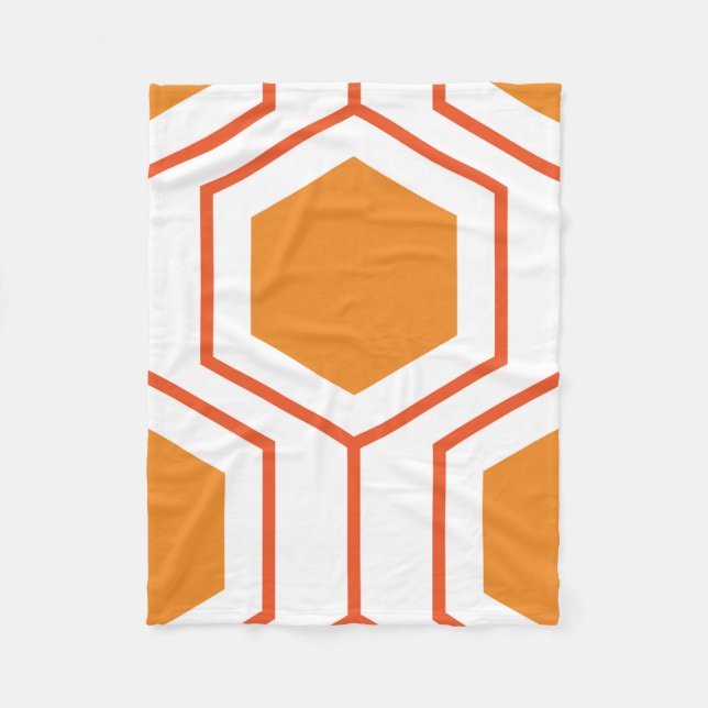 Cobertor De Velo Hexagon abstract geometrical pattern in orange and (Frente)