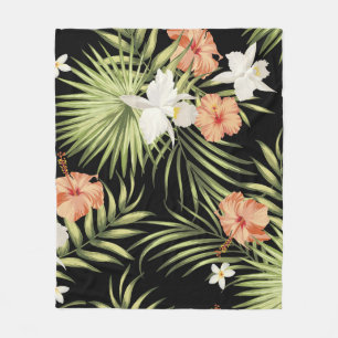 Cobertor De Velo Hibisco Tropical: Padrão Floral Vintage
