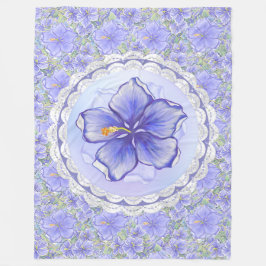Cobertor De Velo Hibiscus & lace BLUE