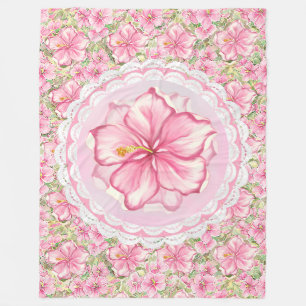 Cobertor De Velo Hibiscus & Lace PINK