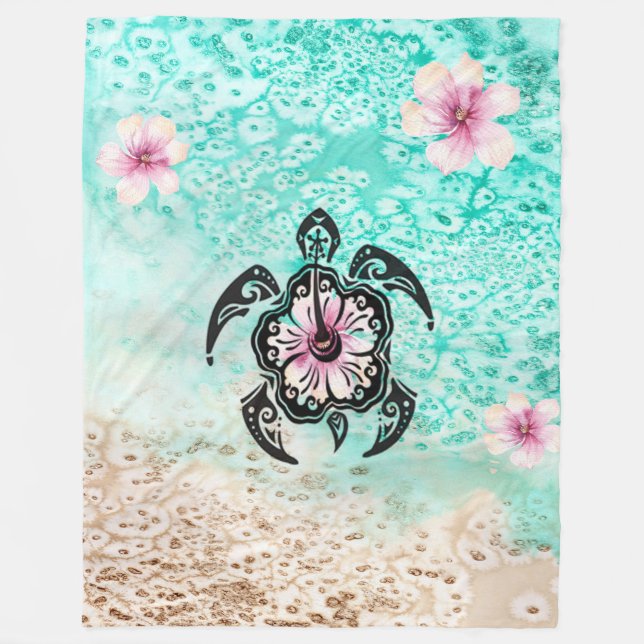 Cobertor De Velo Hibiscus Turtle (Frente)