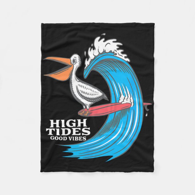 Cobertor De Velo High Tides Good Vibes Surfing Pelican  (Frente)