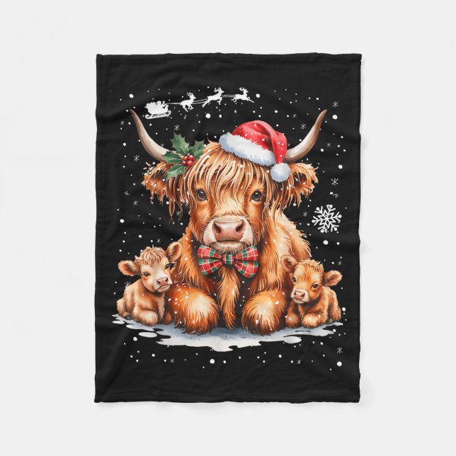 Cobertor De Velo Highland Cow Christmas Outfit Idea Women Xmas High (Frente)