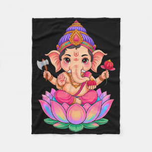 Cobertor De Velo Hindu Ganesha Puja Elefante Deus Índia Meditação Y