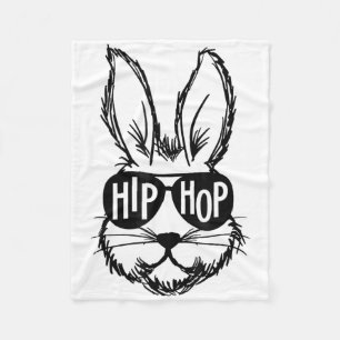 Cobertor De Velo Hip Hop Coelho de Páscoa Feliz Rosto Com Óculos de