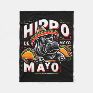 Cobertor De Velo Hippo Cinco De Mayo Funny México Hippopotamus Funn