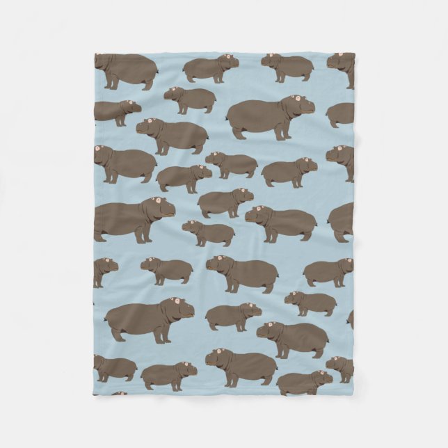 Cobertor De Velo Hippopotamus Hippo Pattern (Frente)