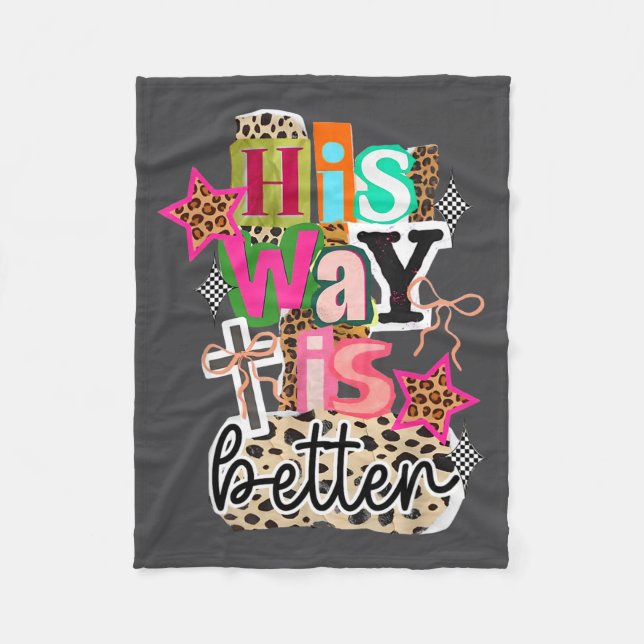 Cobertor De Velo His Way Is Better Leopard Christian Jesus Bible Ve (Frente)