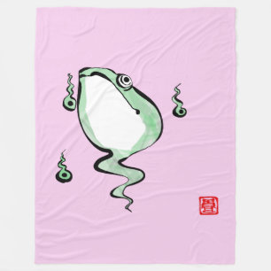 Cobertor De Velo História Antiga do Sapo Mal-Humorado Sapo Japonês