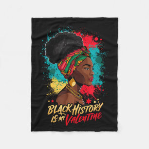 Cobertor De Velo História Negra É Meu Dia dos Namorados Preto