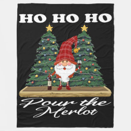 Cobertor De Velo Ho Ho Ho Christmas Gnomo Pour The Merlot