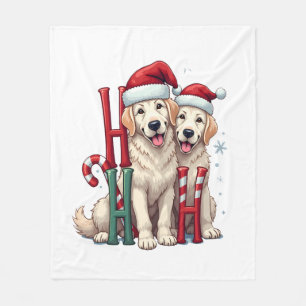 Cobertor De Velo Ho Ho Ho Grande Amante de Cães Pirenéus Natal Papa