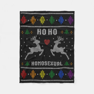 Cobertor De Velo Ho Ho Homoual Gay Xmas Orgulho de Natal Feio